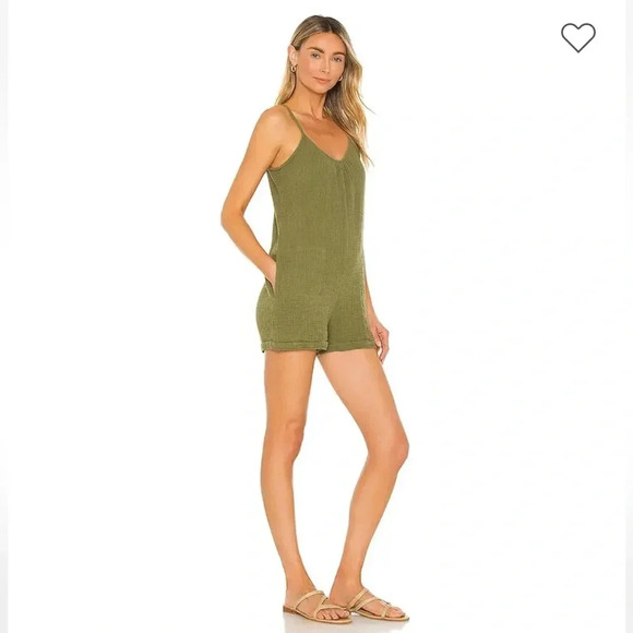Nation LTD Revolve Mariah Easy Romper in everglades green color size M - Picture 2 of 13